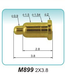 電源接觸頂針M899 2X3.8彈簧頂針 pogopin 彈簧連接器  探針